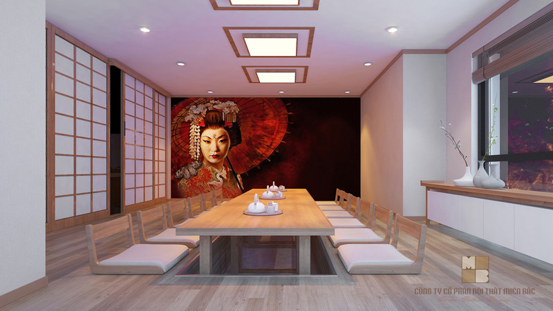 Thiết kế nội thất nhà hàng kiểu Nhật Haru sang trọng - Phòng VIP 6 - H1